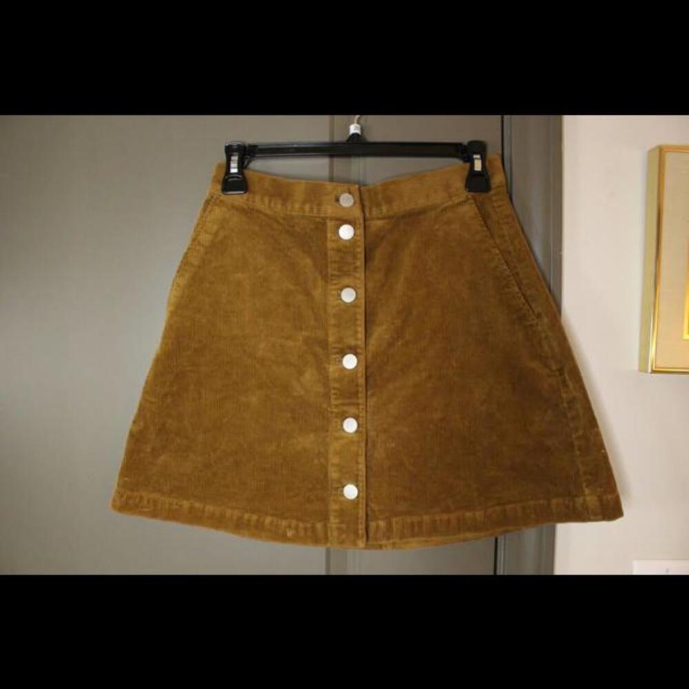 UNIQLO Corduroy Button-Front Skirt